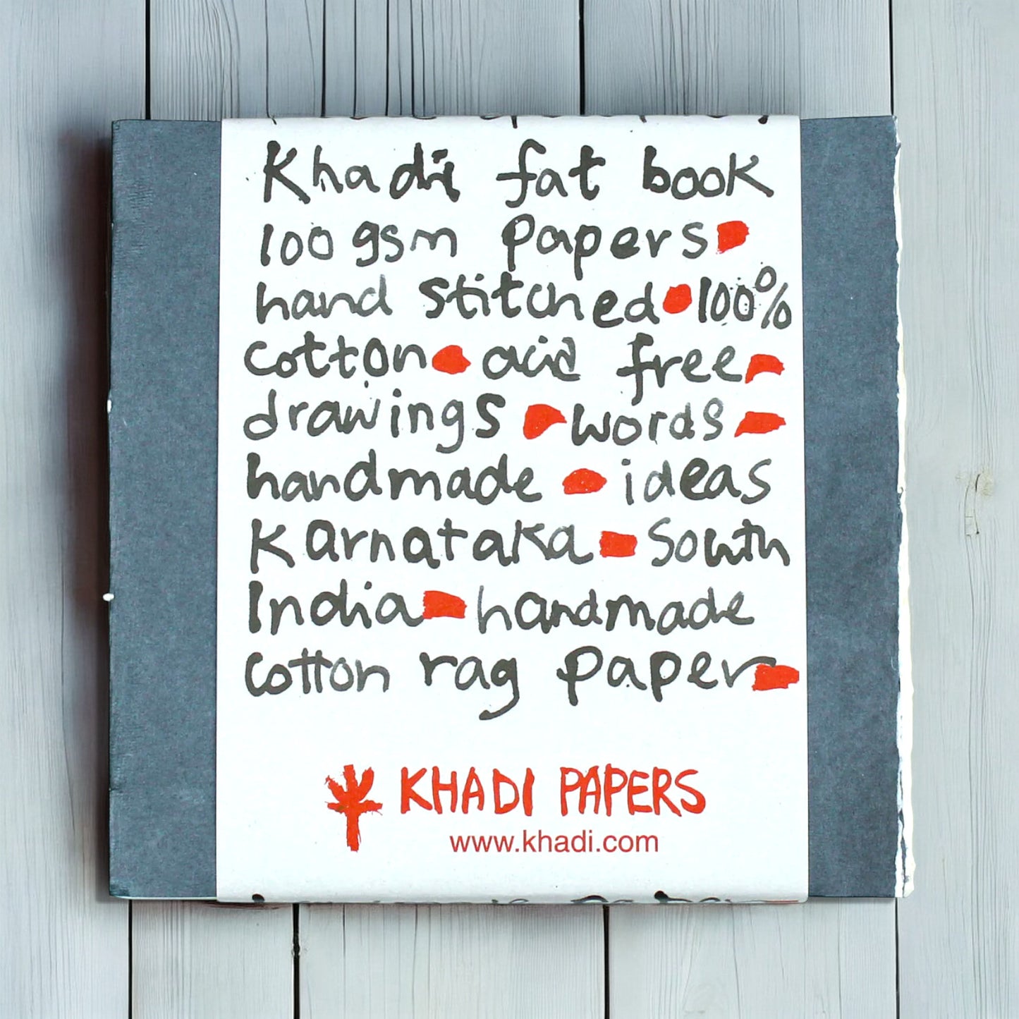 Khadi Fat Book - Handstitched & Handmade 100% Cotton Paper Sketchbook 100gsm