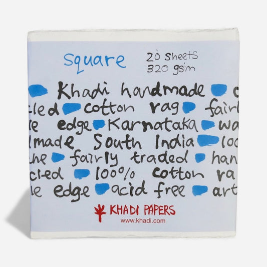 Khadi Paper SQUARE Handmade 100% Cotton Rag Sheets 20