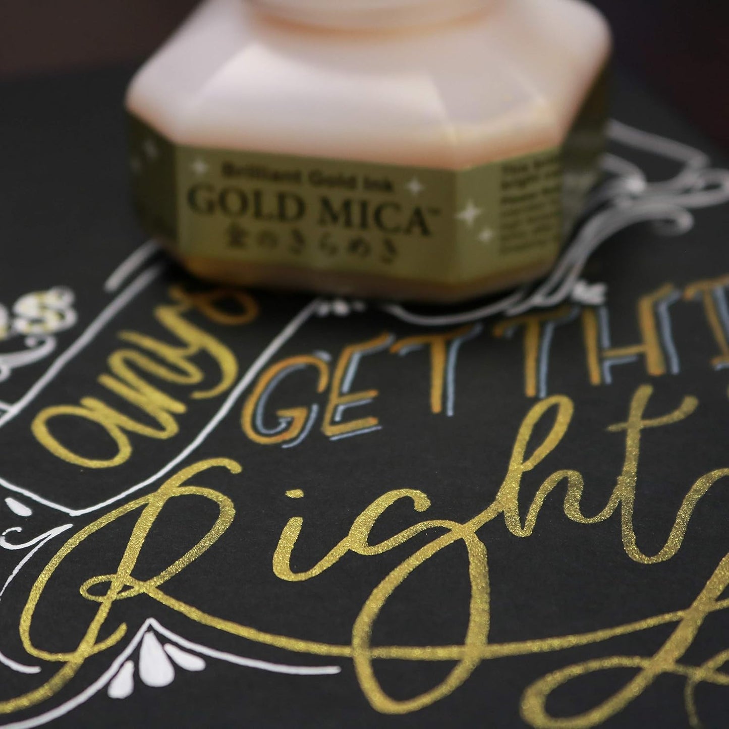 Kuretake Brilliant Gold Ink - Gold Mica 60ml
