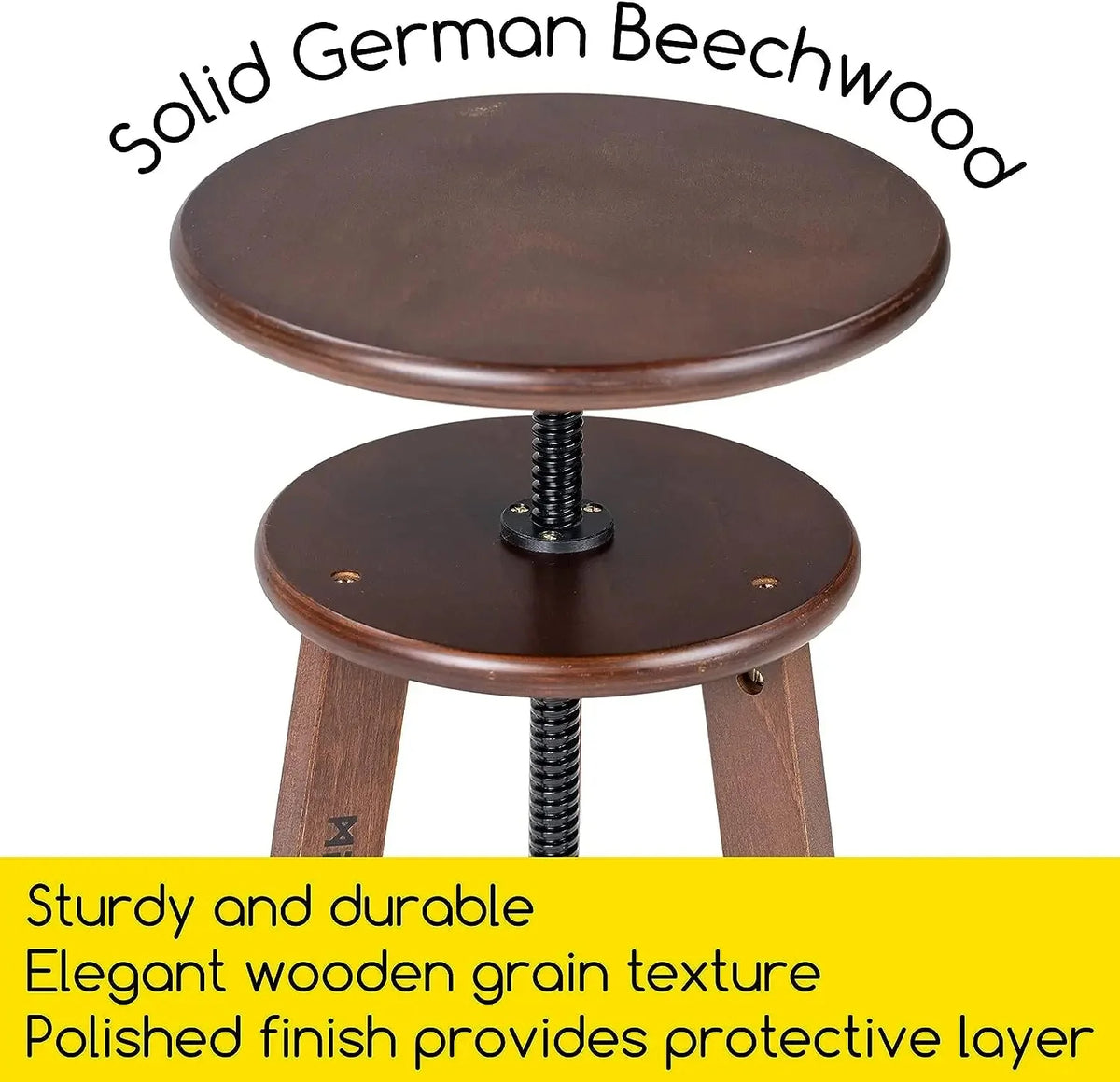 MEEDEN Wooden Adjustable Swivel Studio Stool