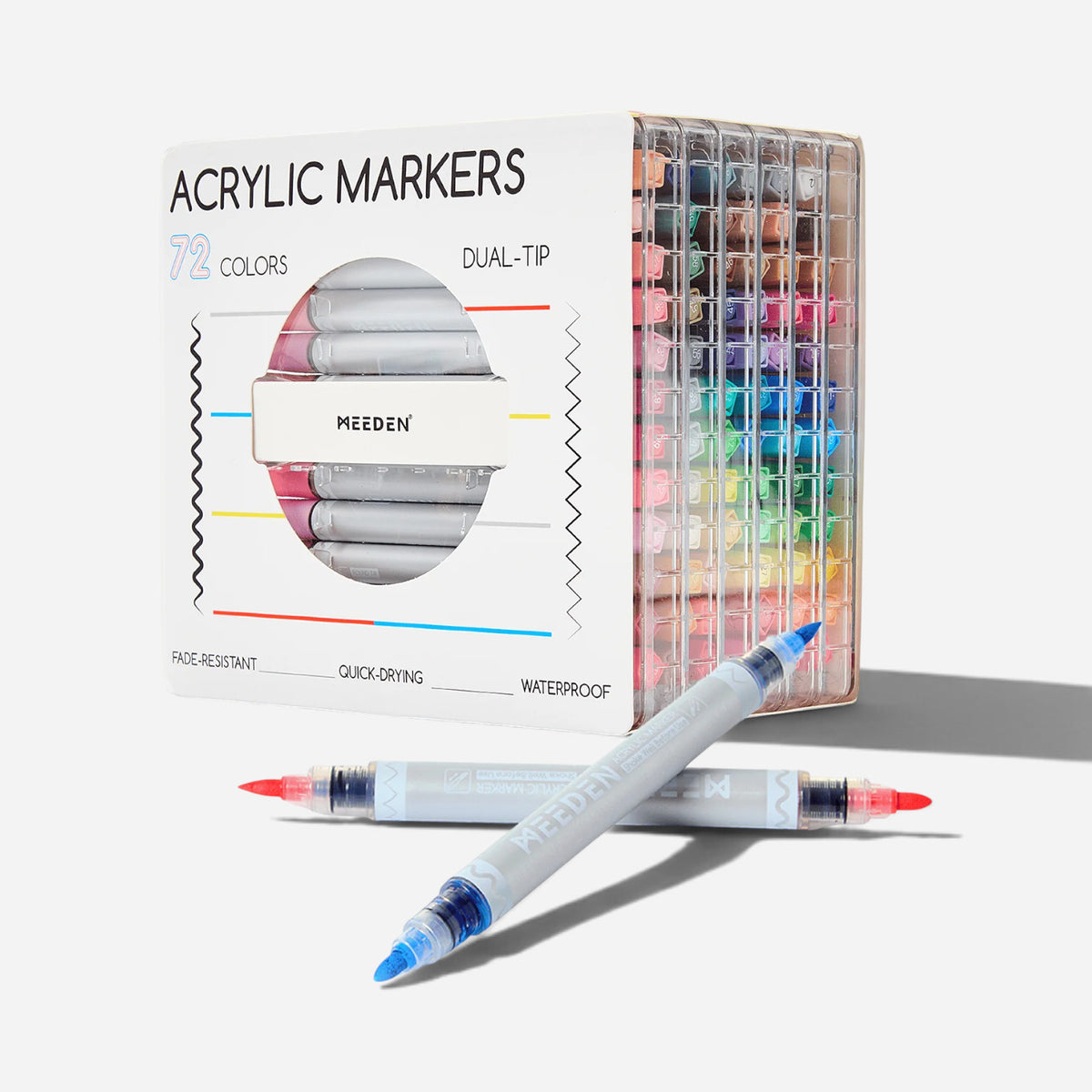 MEEDEN Acrylic Dual-Tip Marker Set in Carry Case