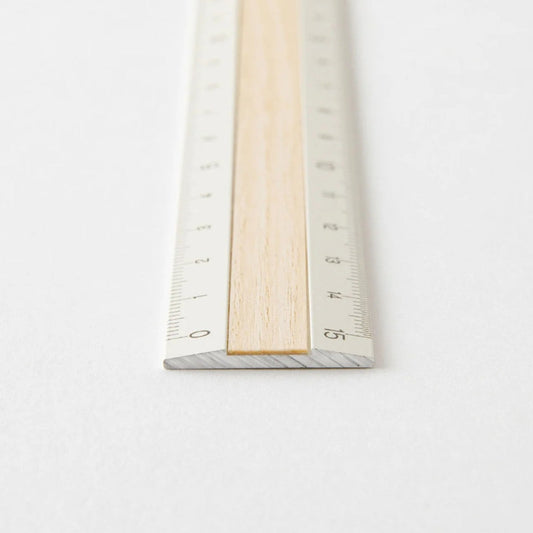 Midori® Aluminium 15cm Metal & Wood Ruler