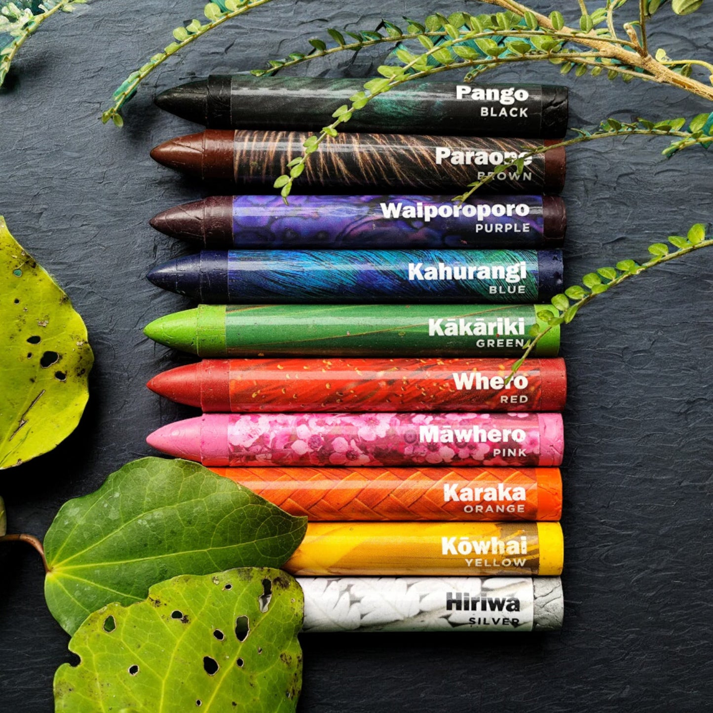 NZ Crayons Ngā Tae pack of 10 - Handcrafted in Aotearoa