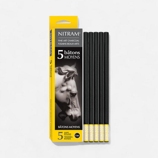 Nitram™ Bâtons Moyens Fine Art Charcoal Rounds 8mm