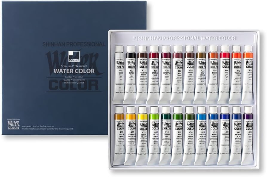 ShinHan Premium Watercolours (PWC) Sets 7.5ml x 24 Colours