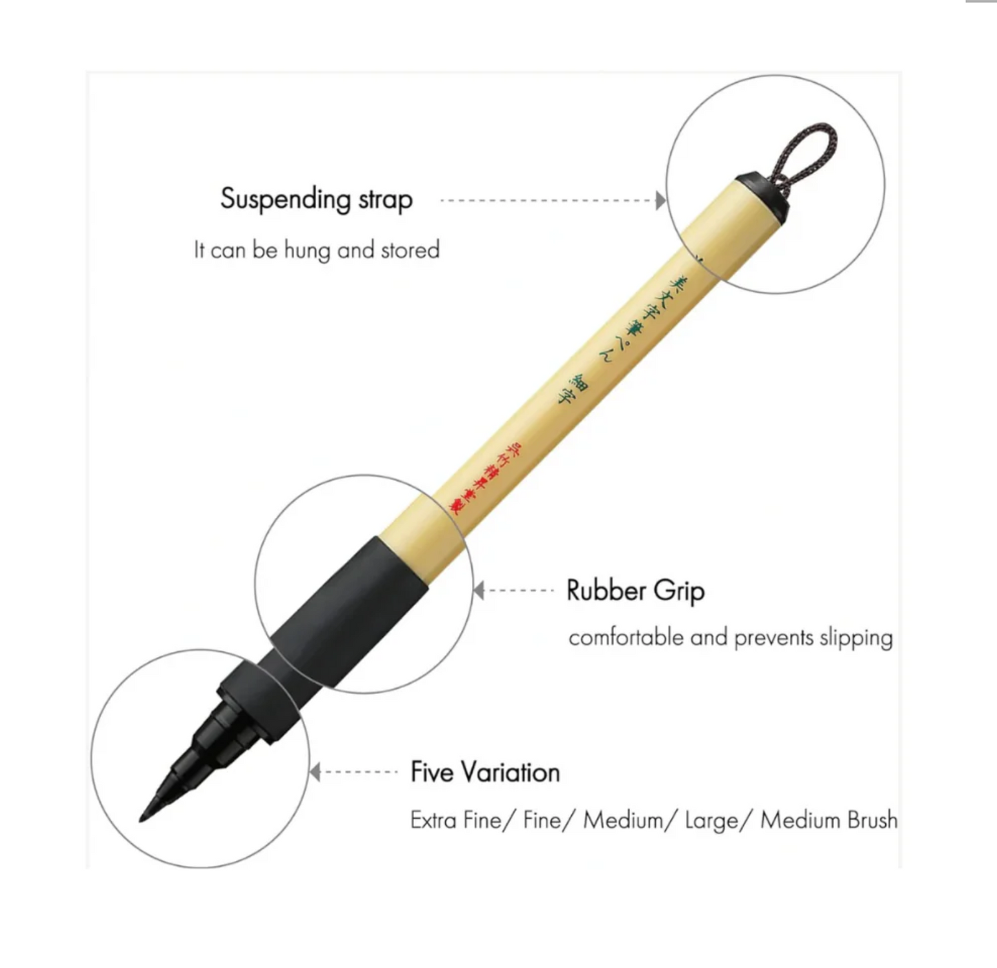 Kuretake Bimoji Fude Pen Set 5