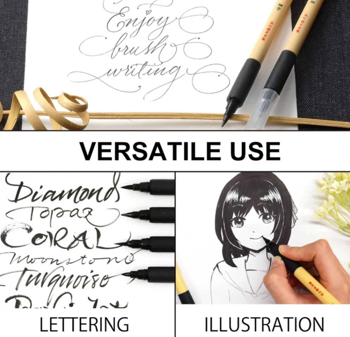 Kuretake Bimoji Fude Pen Set 5