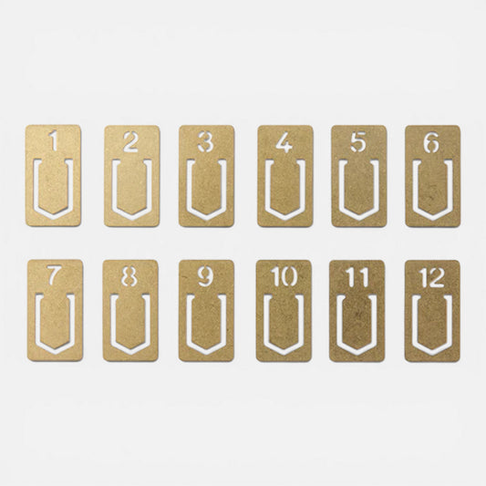 Traveler's Co Notebook Brass Clip Set 12 Numbers