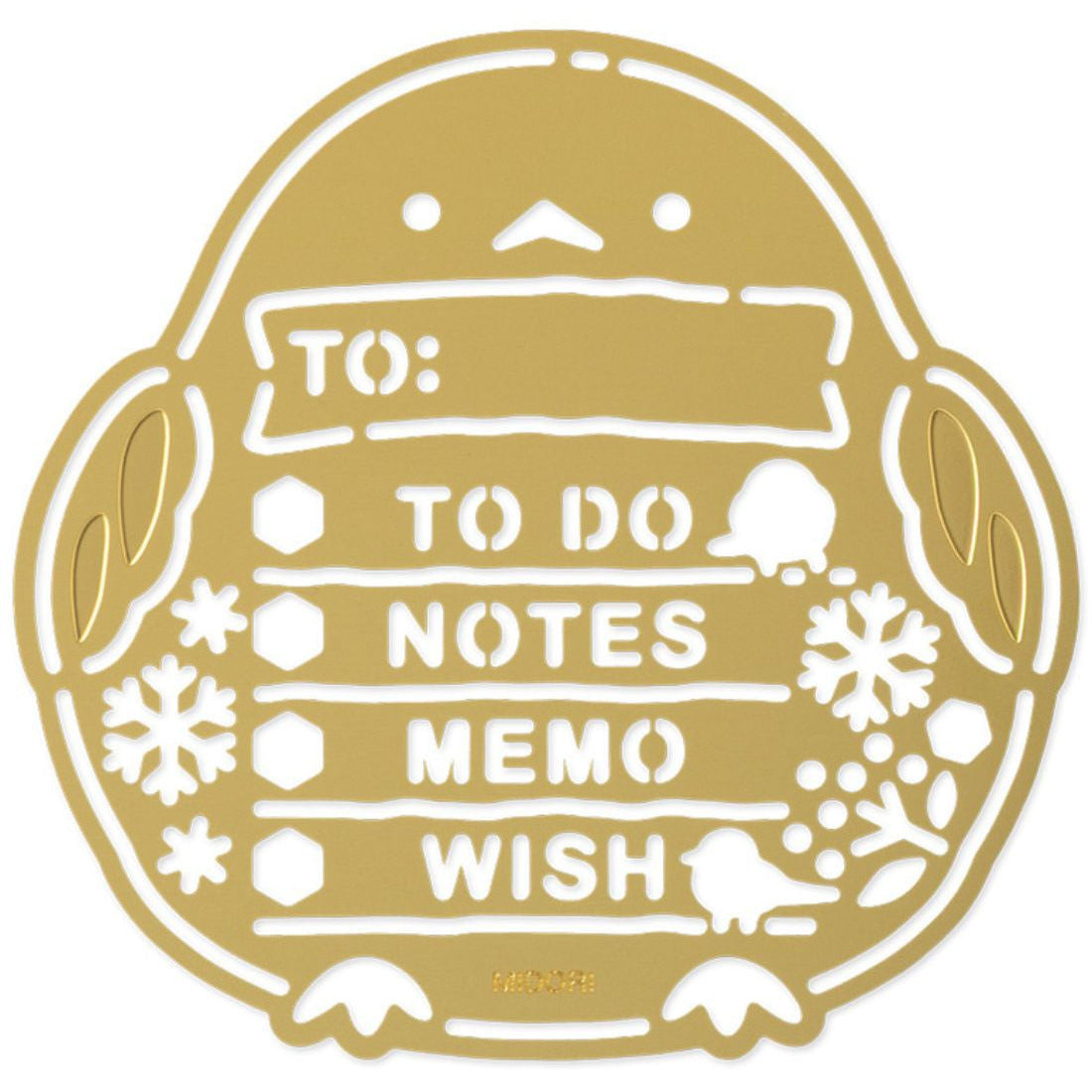 Midori® Brass Template - To-Do & Memo List Shimaenaga Bird