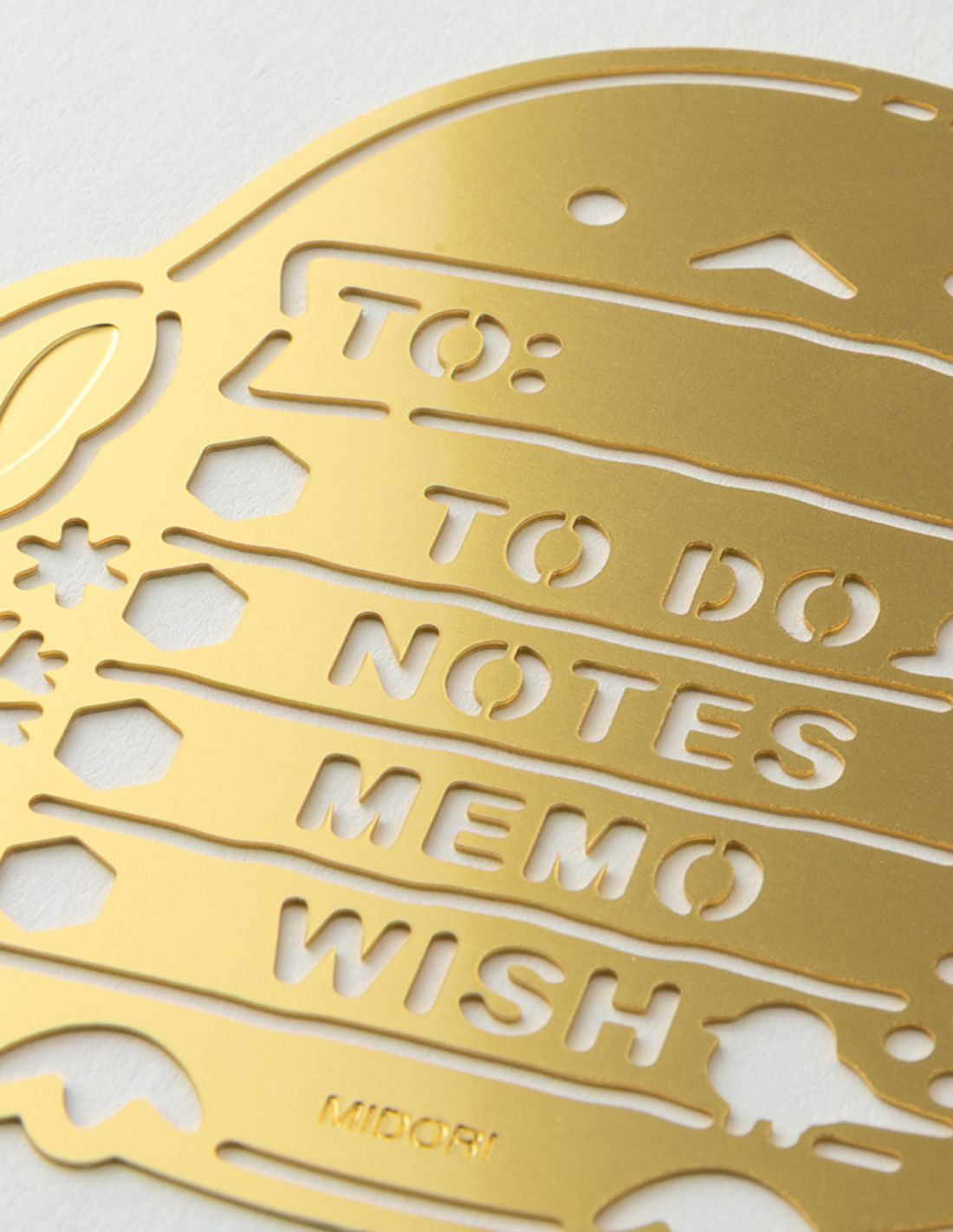 Midori® Brass Template - To-Do & Memo List Shimaenaga Bird