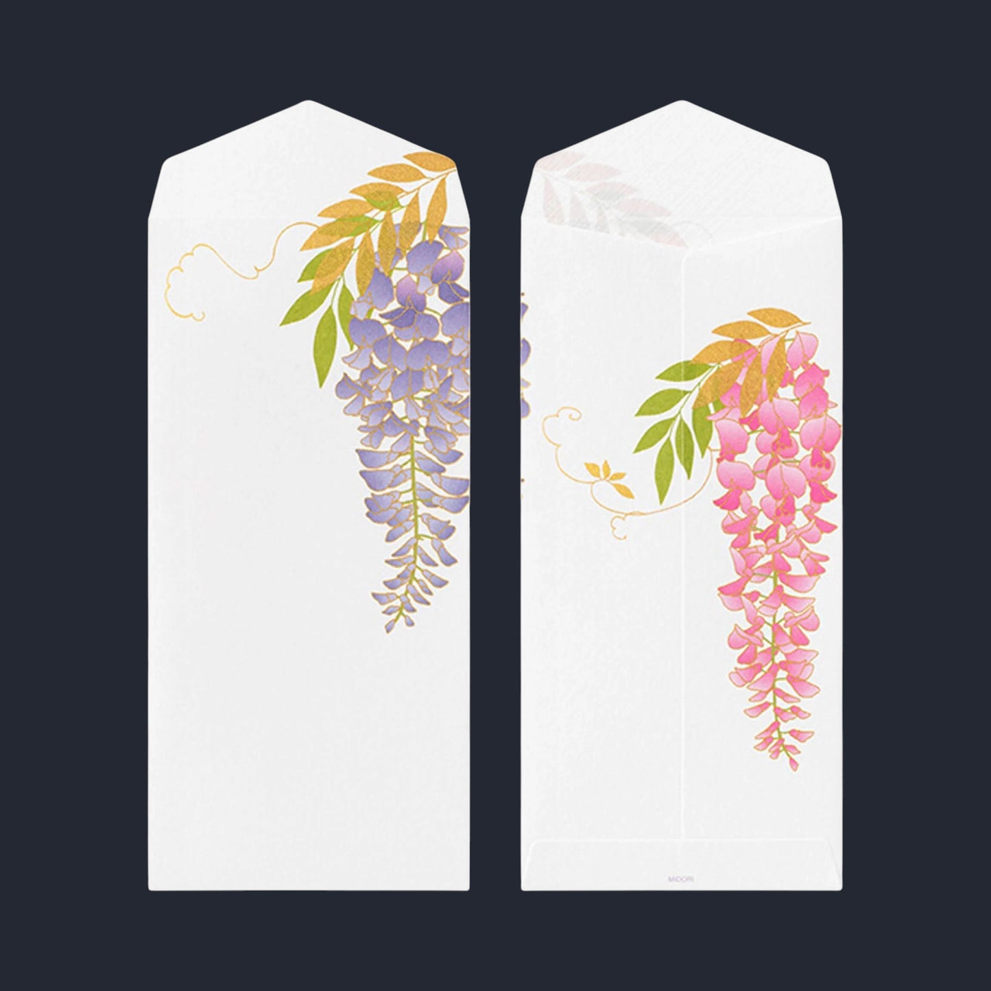 Midori Kami Series Gold-Foiled Letter Writing Sets - Wisteria