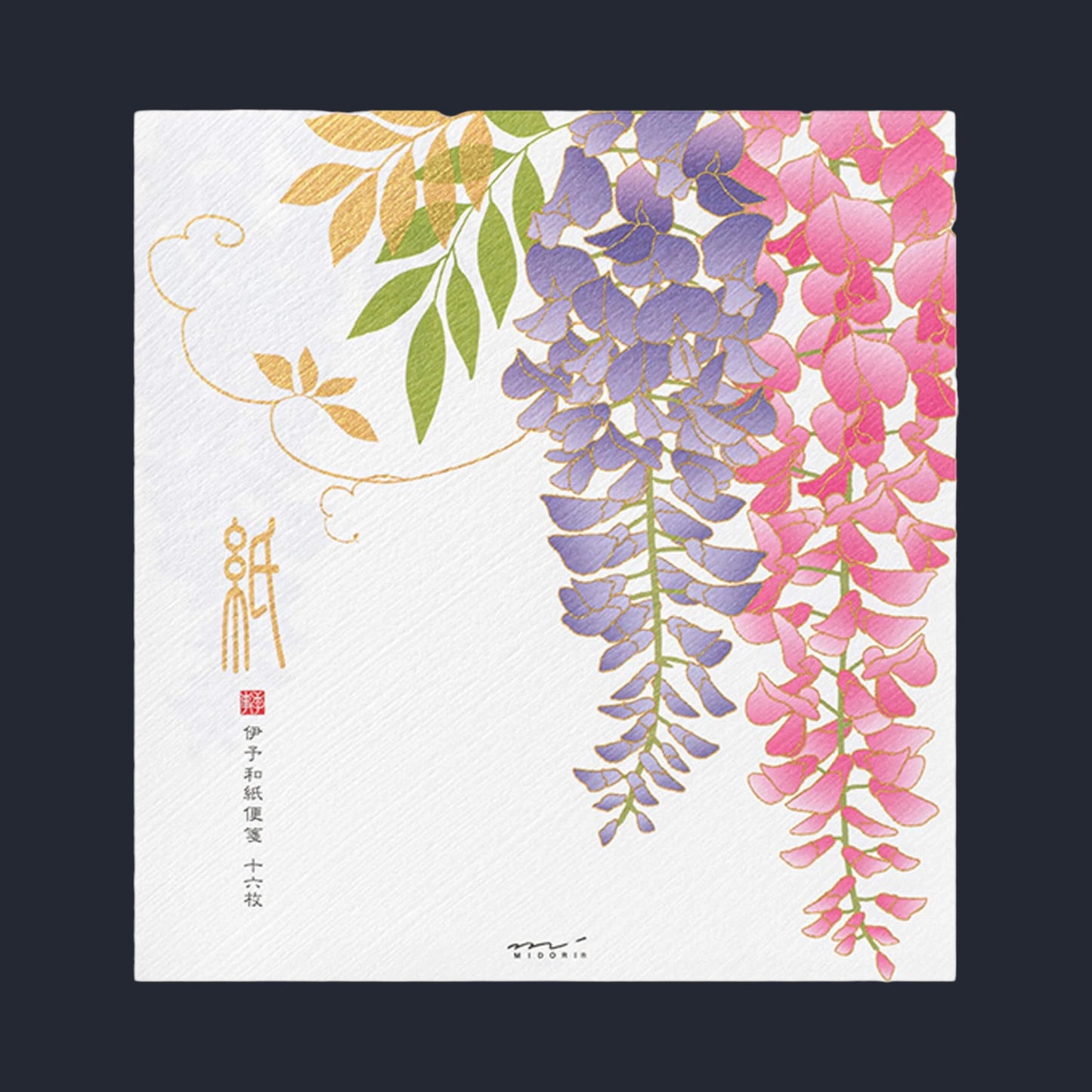 Midori Kami Series Gold-Foiled Letter Writing Sets - Wisteria