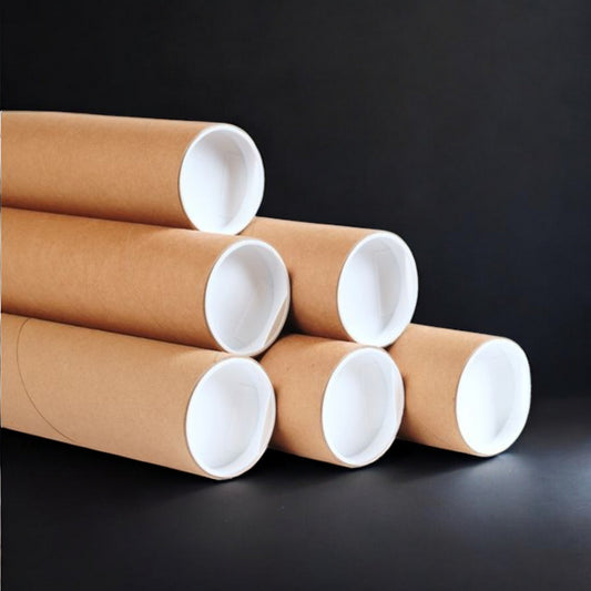 Cardboard packing tube (with plastic lids each end).